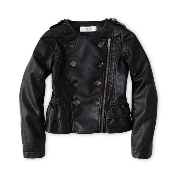 Joe Fresh Other - Joe Fresh Girls Black Faux Leather Moto Jacket 8